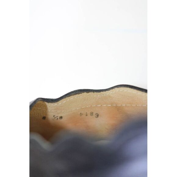 FS/NY Womens Leather Scalloped Slip On Flat Heel Ballet Flats Black Size 8.5US - Picture 6 of 7